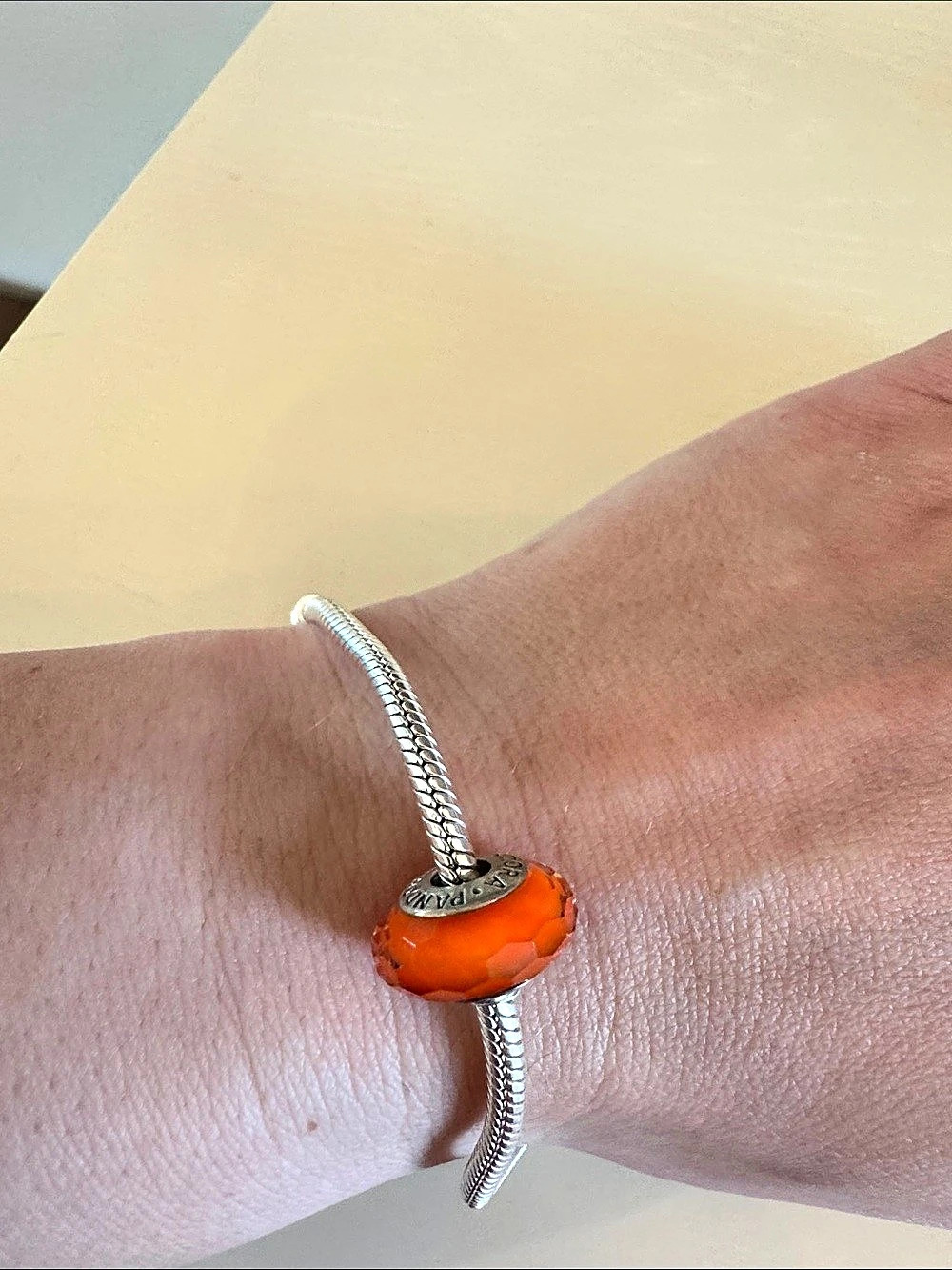 Pandora Orange Fascinating Faceted Murano Glass Charm